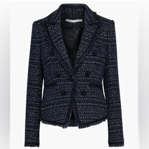Veronica Beard Navy Blue  Mettalic Tweed Blazer